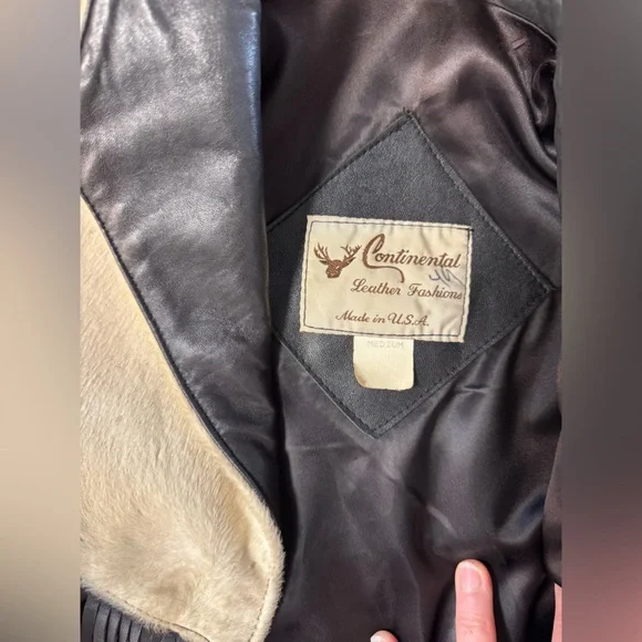 Continental Leather Fashions Leather Cowhide Fringe Jacket, Size Medium - Picture 12 of 14